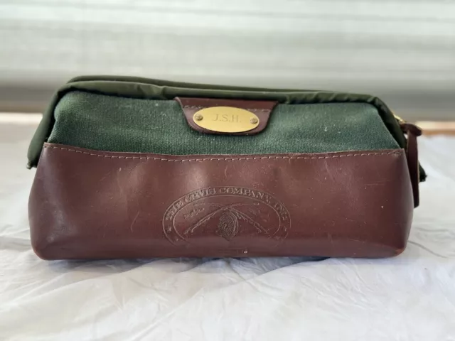 Orvis USA Battenkill Green Canvas & Leather Mens Toiletry Bag Travel Dopp Kit