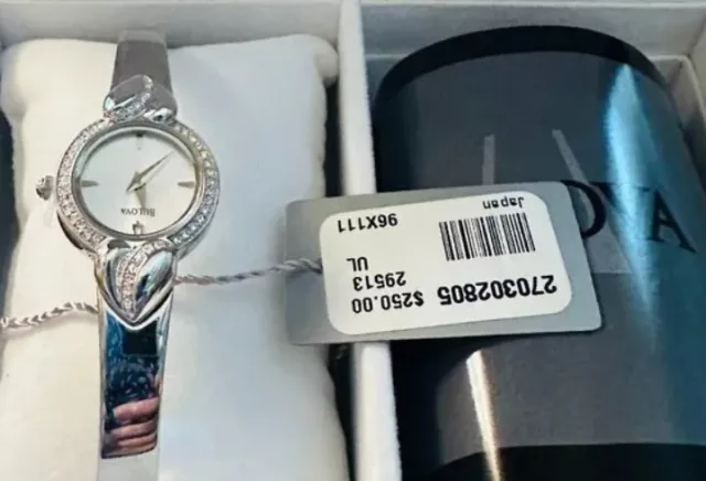 Bulova Ladies Watch NWT In Box Silver