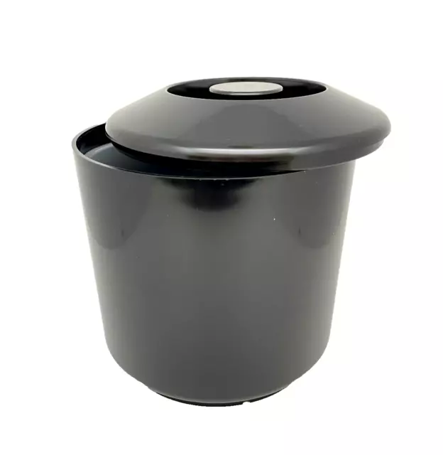 Eiswürfelbehälter 3,8 L Eisbox rund Eisbehälter Eiseimer Icebox schwarz Hausbar