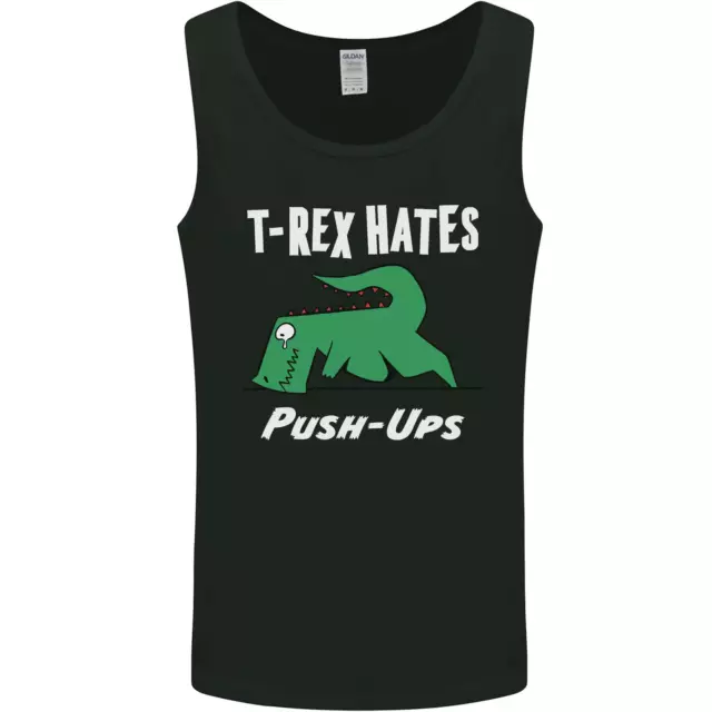 T-Rex Hates Push Ups Gym Funny Dinosaurs Mens Vest Tank Top