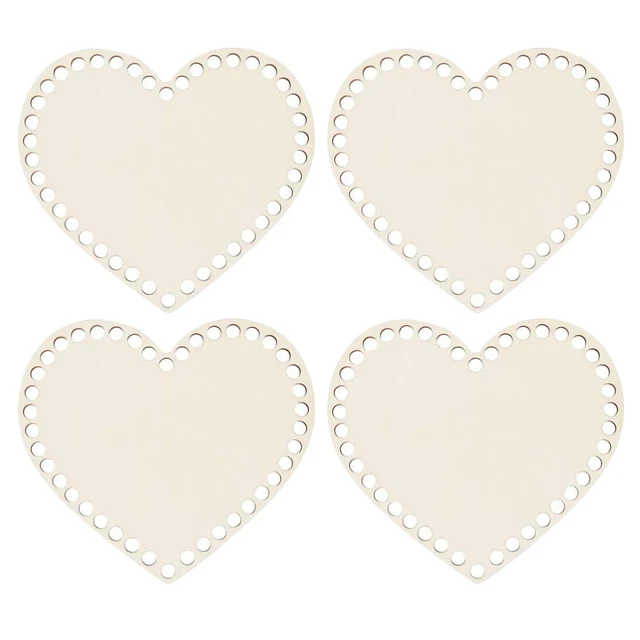 4 pz trucioli amore accessori borsa cesto tessuto dischi di legno