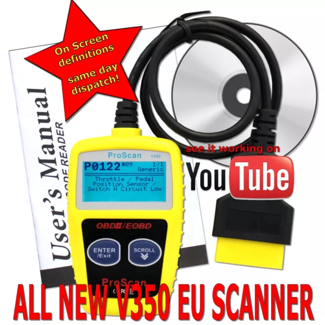 Fits Vauxhall Car Diagnostic Scanner Fault Code Reader CAN-BUS OBD2 OBDII EOBD