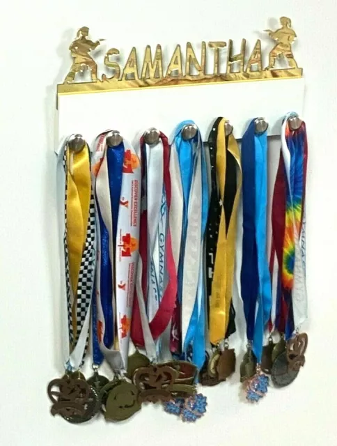 Custom Personalized Name Medal Holder Karate Girl Female Award Belt Display Hang