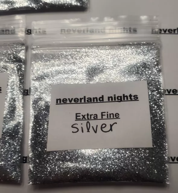 Silver Extra Fine Glitter for nails, acrylic, crafts, 3g