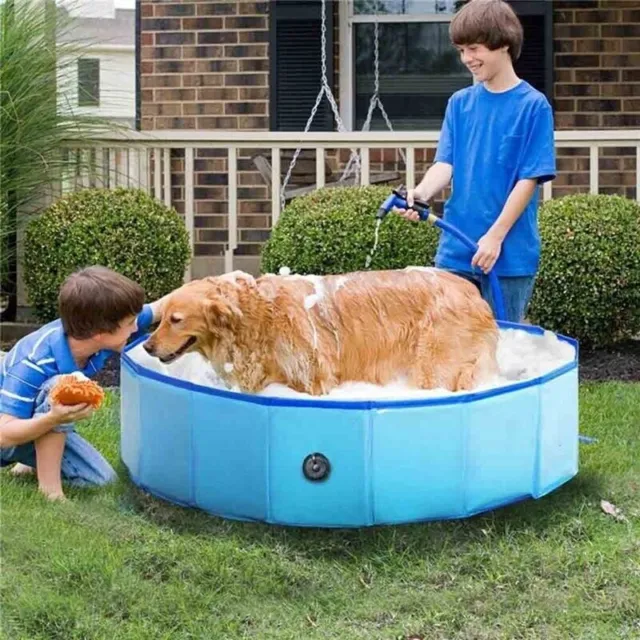 Suplemento de limpieza para gatos y perros plegable para perros bañera al aire libre portátil baño de remo