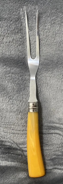 Lot bakélite kitchen utensils butterscotch. Glo-Hill. Stainless Stell