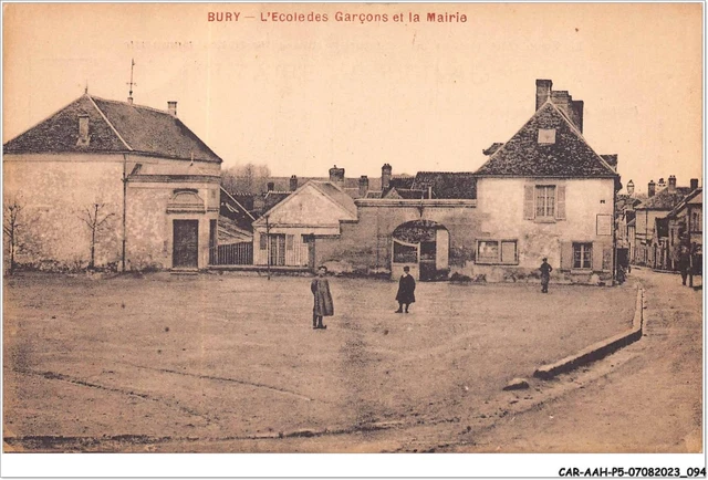 CAR-AAHP5-60-0431 - BURY - l'école des garçons et la mairie