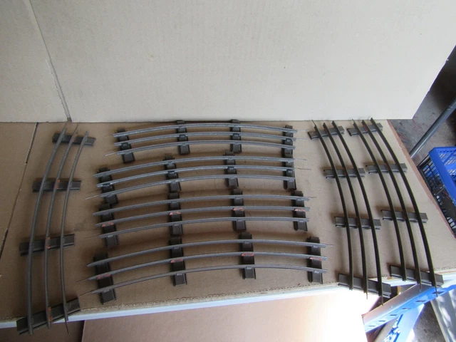 12 Rails Courbes échelle O Pour Train Mécanique - Acier Embouti, Vintage, Bon état