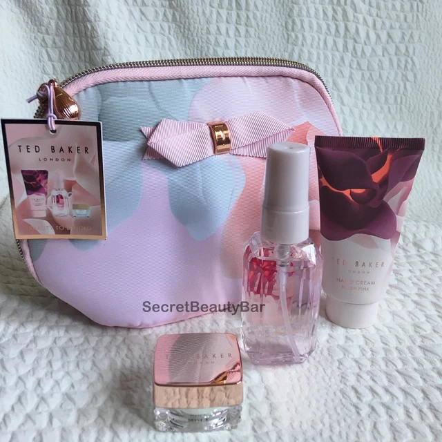 TED BAKER Beauty To Behold Gift Set Makeup Bag + Lip Balm Body Spray Hand Cream