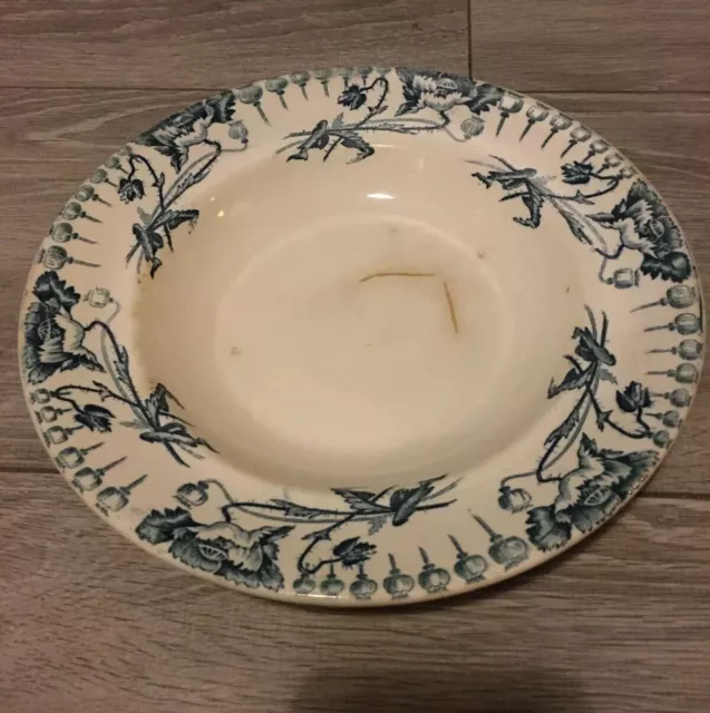 Assiette creuse Ancienne XIX eme LONGWY PAVOTS