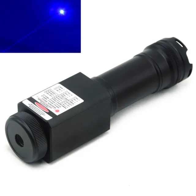 Waterproof 450nm 450T-5000 Blue Dot Focusable Laser Module 18650 Battery