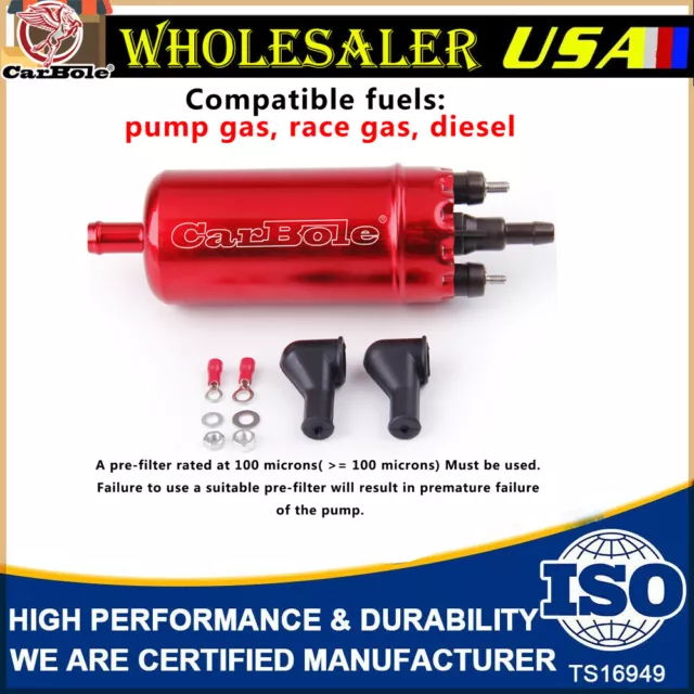 High Pressure Inline Injection Gasoline Fuel Pump Red Replace For