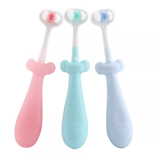 3 Pcs Soft Bristles Toothbrush for Baby Cute Kid Child Manual