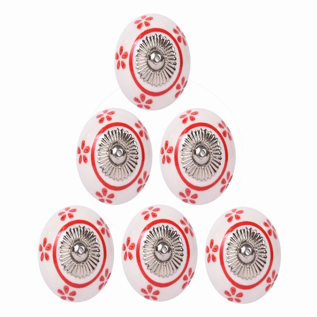 Porte Boutons Armoire Tiroir Garde-Robe Hardware Tirer Poignée Floral Céramique 3