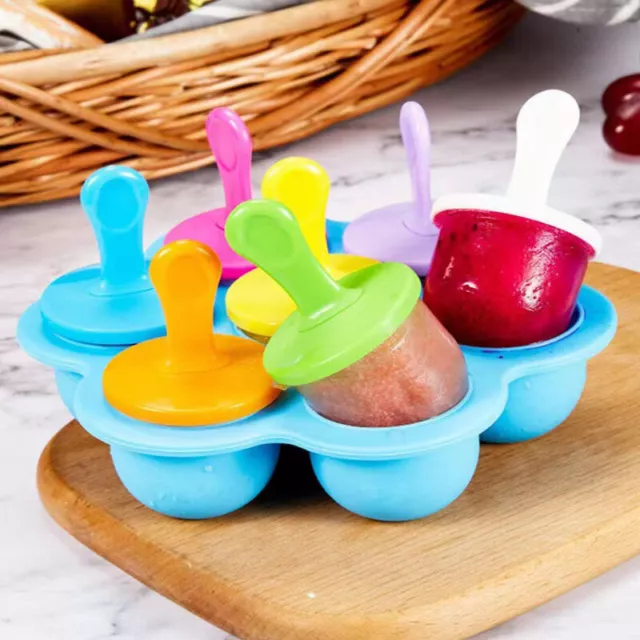 7 Hole Colorful Ice Cream Silicone Mold Food Grade Silicone Ice Ball Making Tool