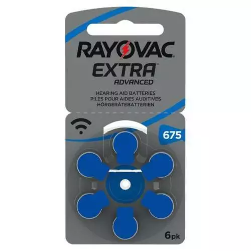 675 Rayovac Extra Mercury Free Hearing Aid Batteries Size 675 BLUE 60 batteries