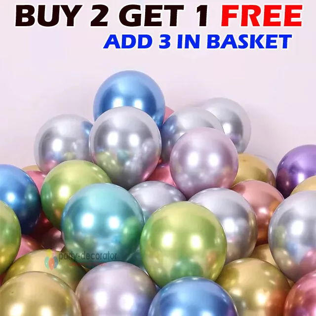 10-100 CHROME BALLOONS METALLIC LATEX PEARL Helium/Air Wedding Birthday Party