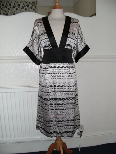 M BY MADONNA at H M Pink and Black Kimono Dress Mulberry Silk