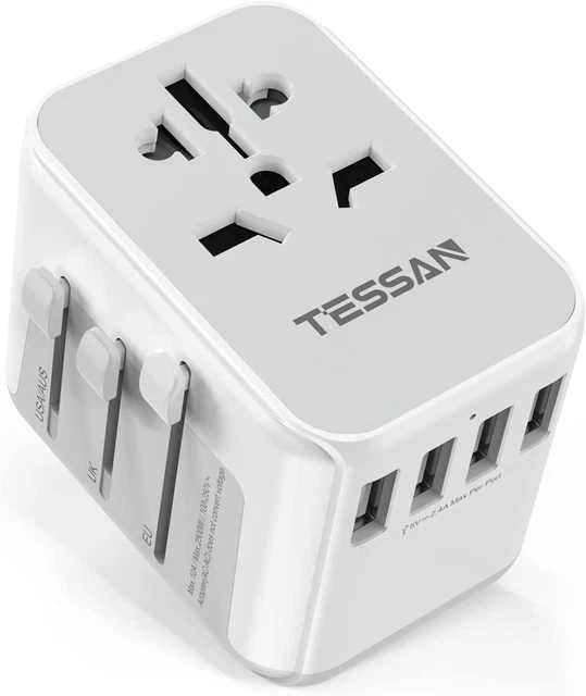 Adaptateur De Voyage, Prise Universelle 2300W Avec 4 USB 2.4A, Adaptateur Intern