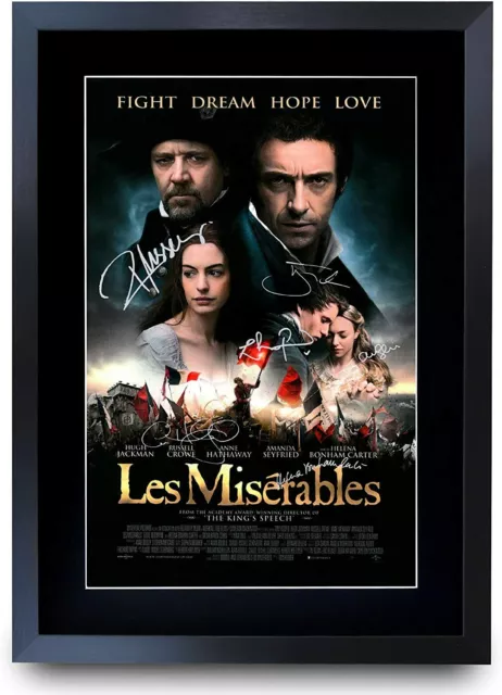 Les Miserables Hugh Jackman A3 Poster Framed Autograph Picture for Movie Fans