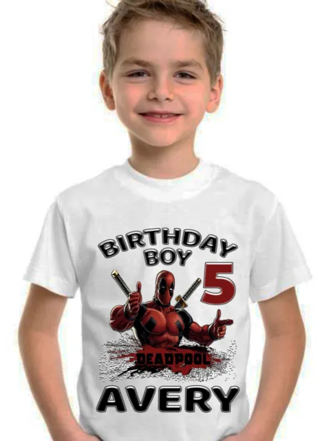 Deadpool Birthday Party Shirt Matching Family Tshirt Party T-shirt Decor Kids