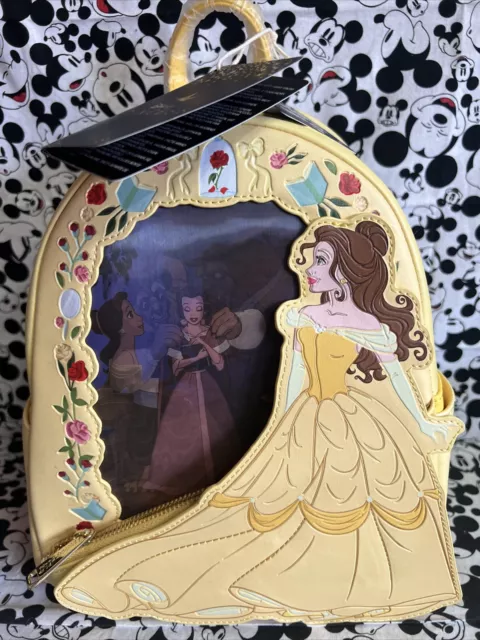 Loungefly Disney Beauty and the Beast Belle Lenticular Mini Backpack 2024 NWT