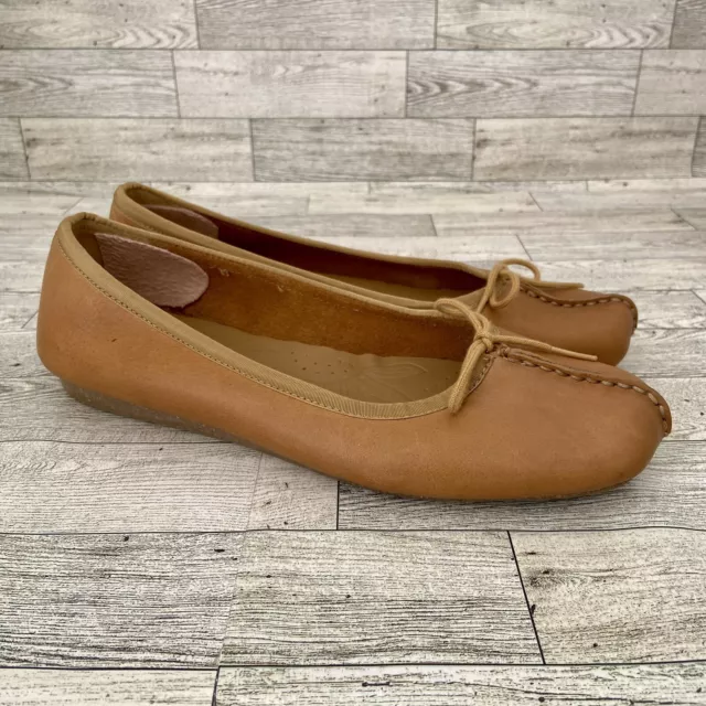 CLARKS SHOES WOMENS 10 Flats Slip On Brown Sunflowers Loafers $18.49 ...