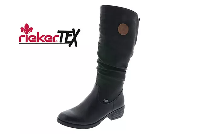 Rieker Stivali Donna Stivali Alti Stivaletti Scarpe Nero Tex 93157