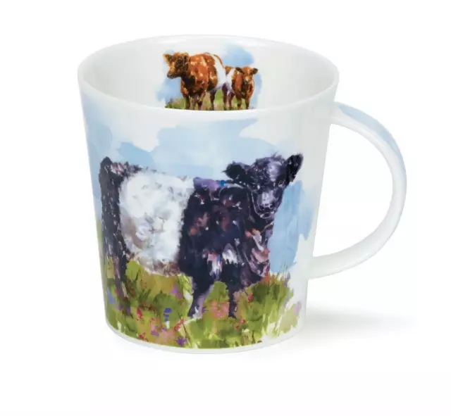 Lovely Dunoon Scottish Belted Galloway Cow Bone China Mug Cairngorm Shape