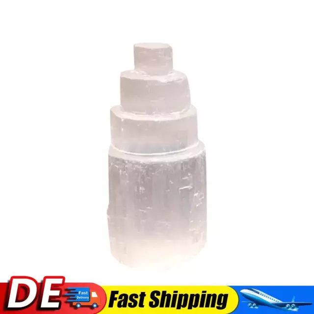 Natural Selenite Tower Lamp Quartz Clear Crystal Ornaments Craft Gemstones Craft