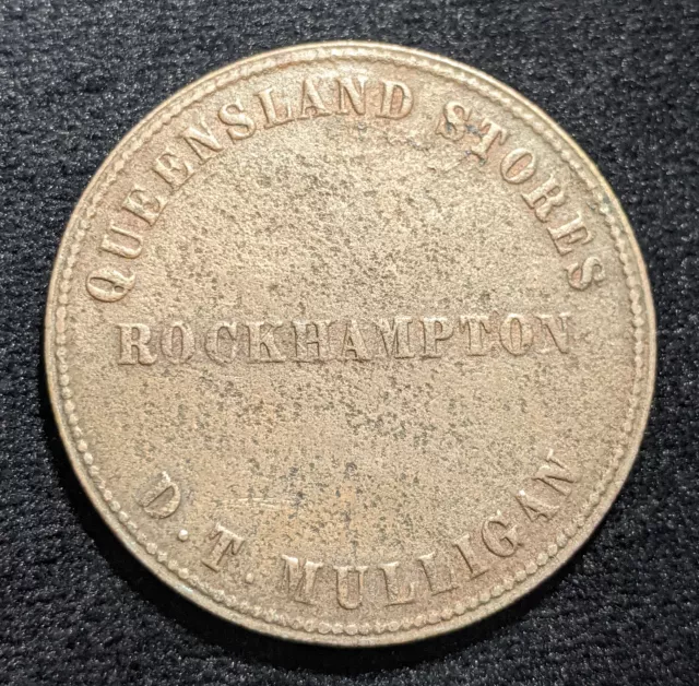 Australia 1863 Penny Token Mulligan Stores of Rockhampton R387 #177 #17C