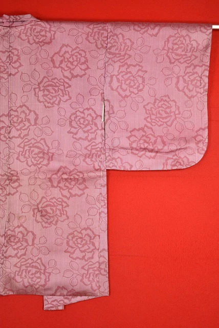 Vintage Japanese Kimono Silk Antique BORO HAORI Kusakizome Woven/A899/400 7