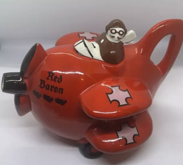 Vintage Carlton Ware The Red Baron Teapot - Bi-Plane Novelty Teapot - Rare