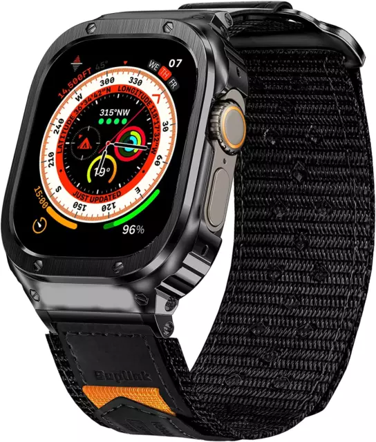 Rugged Apple Watch Metal Case Nylon Band Cover Strap Iwatch Ultra 8/7/6/5/4/SE