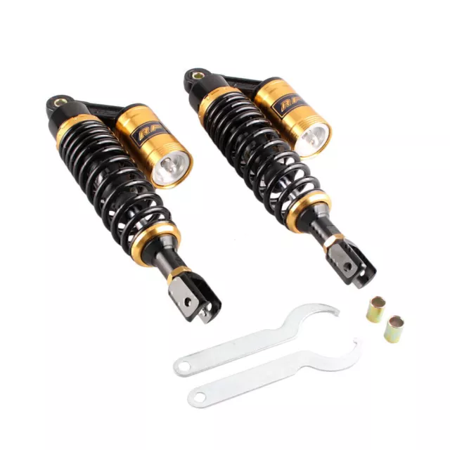 320mm Rear Air Shocks Absorber Suspension Damper Universal Black Gold Motorcycle