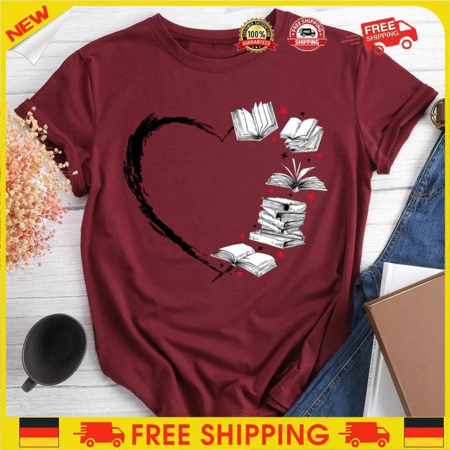 ❥ T-shirt amanti dei libri - vino rosso-XXL