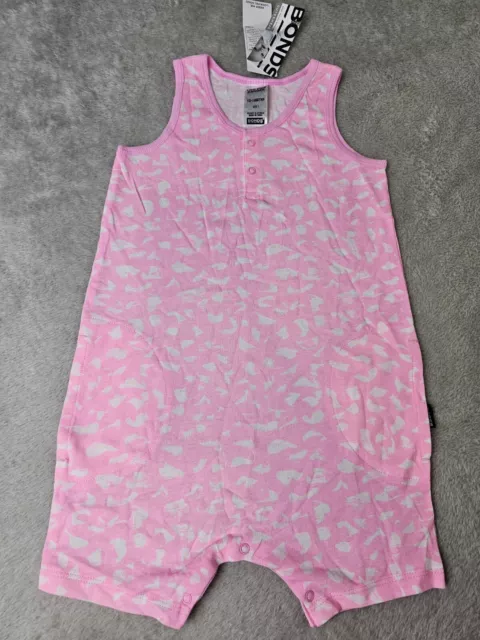 2016 Bonds Girls Outerwear Pink Pattern Summer Romper With Pockets BNWT Size 1