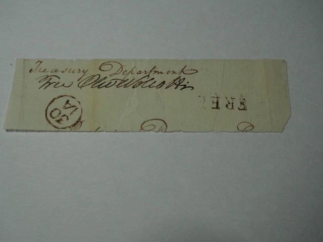 Free Frank Signature Oliver Wolcott Jr. Treasury Secretary 1795-1800