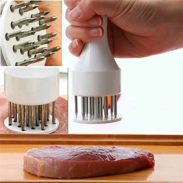 MEAT TENDERIZER STAINLESS NEEDLE MEAT HOLE PUNCHER POUNDER 20cm X 5cm