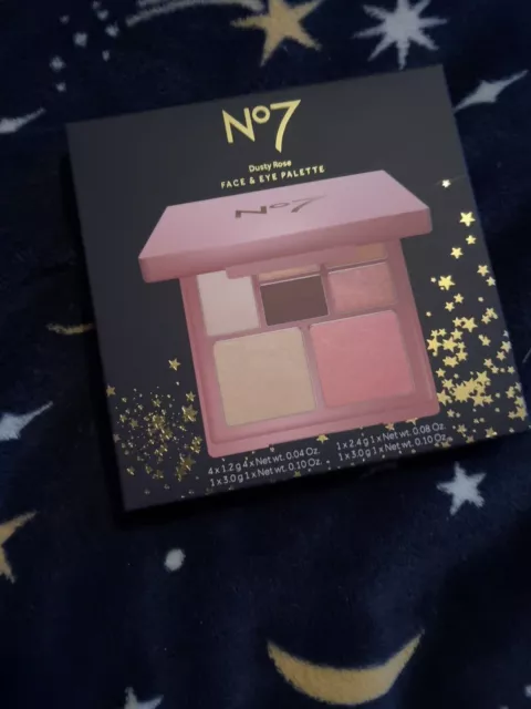 No7 Face and Eye Palette Dusty Rose (Eyeshadows, Highlighter, Blusher + Brush)