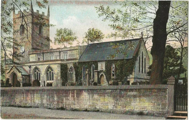 Vintage Postkarte - Die Kirche in Eyam, Derbyshire c1910 A66