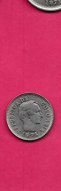 Colombia Km236 1971 Uncirculated-Unc 10 Centavos Old Vintage Coin