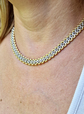 CHIMENTO CHIMENTO collana oro 18kt gold bianco giallo necklace collier en or Goldkette 