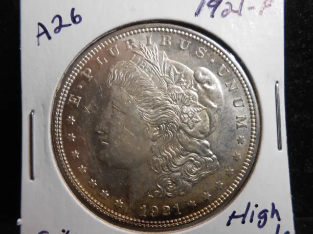 1921  Bu Morgan Silver Dollar High Grade Uncirculated Coin a26