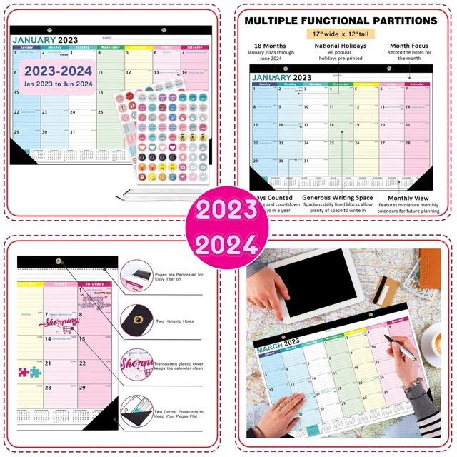 DESK PAD CALENDAR 2023-2024 Academic Year, Large Family Monthly