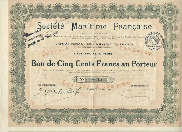 Bon. :  Ste Maritime Française