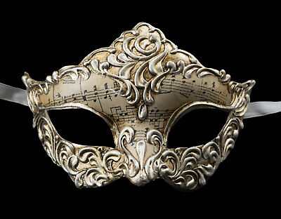 Mask from Venice Colombine IN Tip Musica Silver IN Paper Mache 2256