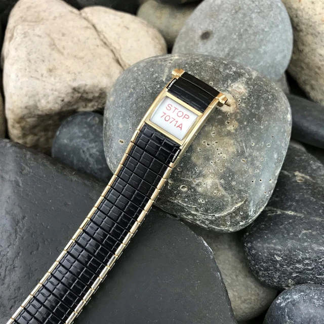 Speidel USA Romunda 1970/1971 Calendar Black & Gold Vintage Watch Band