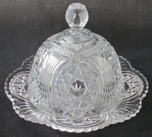 Victorian Duncan Glass STARRED LOOP butter dish EAPG