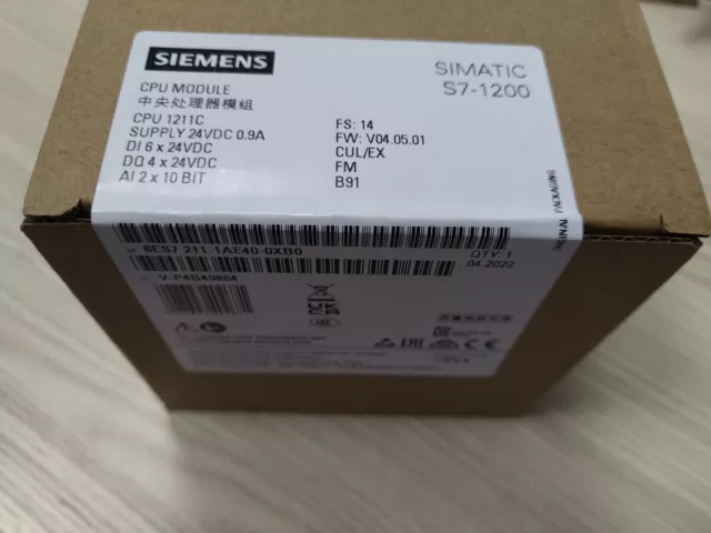 Siemens 6Es7211-1Ae40-0Xb0 Simatic S7-1200 Cpu1211C